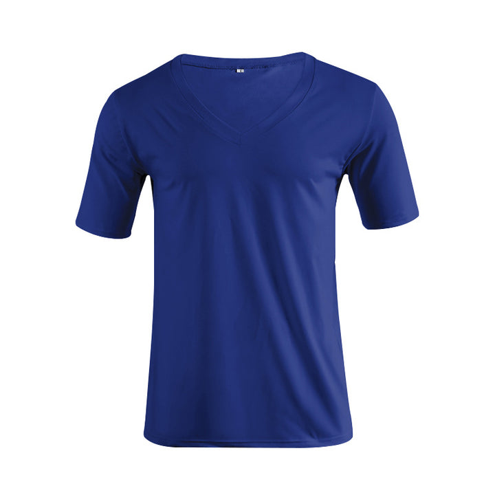 Men's V-neck T-shirt made of fine jersey with slim silhouette and flat seams Mune Fashion