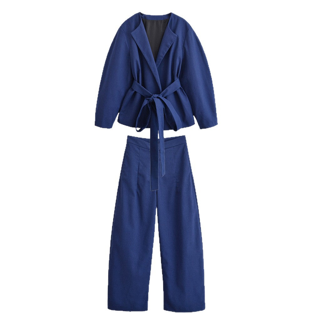 Women's short blazer in kimono style with tie belt and boxy silhouette Mune Fashion