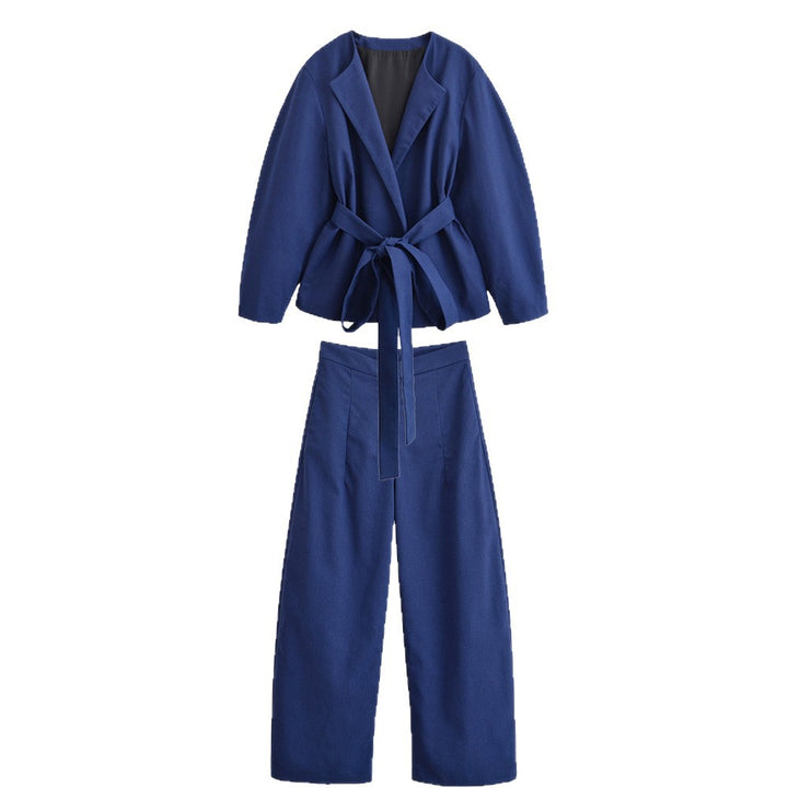 Women's short blazer in kimono style with tie belt and boxy silhouette Mune Fashion