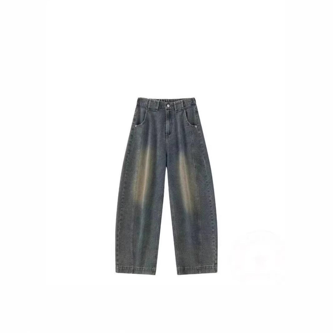 Women Wide-Cut Jeans with Unusual Used-Look Mune Fashion