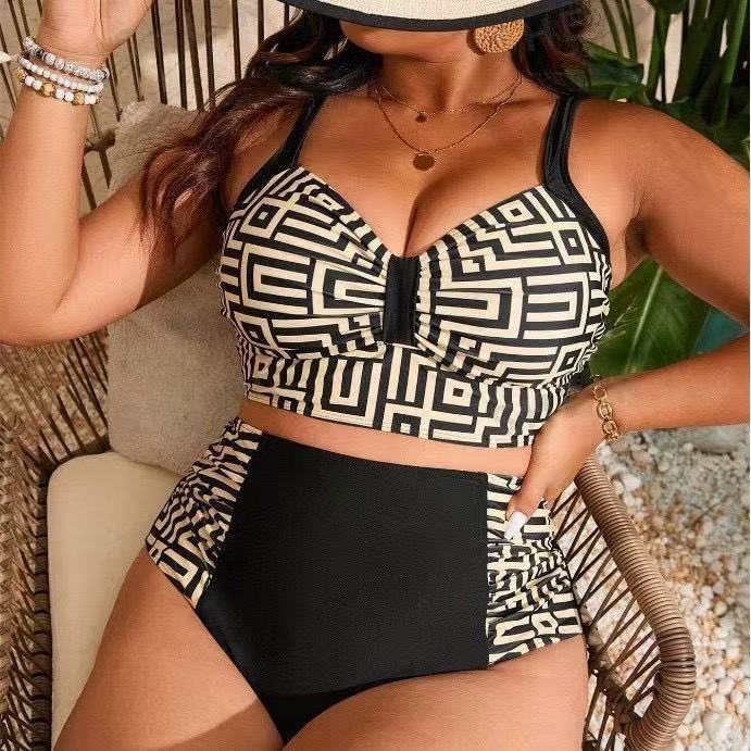 Women's Two-Piece Bikini Set with Modern Geometric Design Mune Fashion