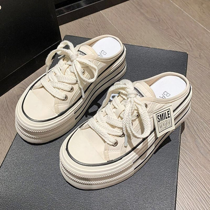 Women's Casual Canvas Sneakers with Durable Upper Material and Distinctive Design Mune Fashion