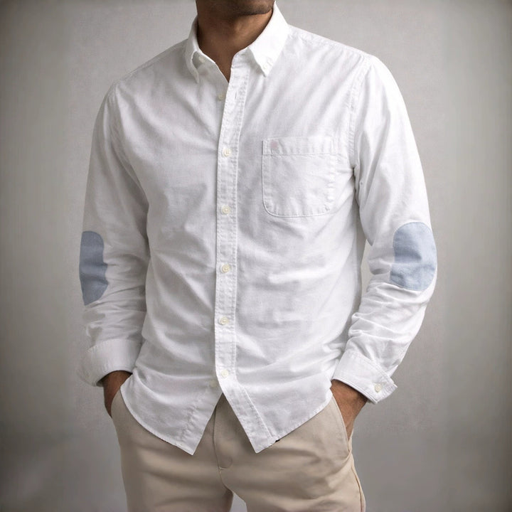 Men's Long Sleeve Shirt with Contrast Sleeves