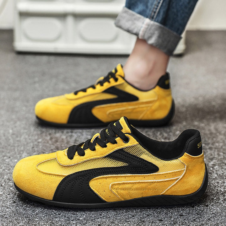 Women's retro-inspired suede sneakers with breathable mesh inserts and non-slip rubber sole Mune Fashion