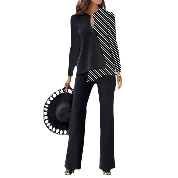 Women's Elegant and Modern Pant Suit Set with Asymmetric Design Mune Fashion