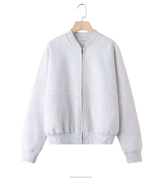 Women's 300+ minimalist Oversize Bomber jacket with full zipper and ribbed cuffs Mune Fashion