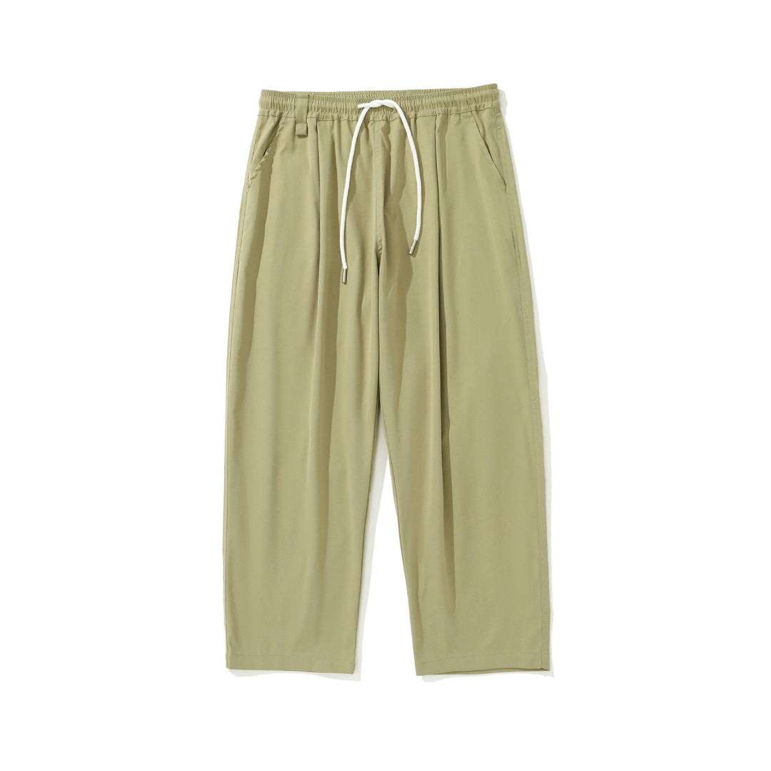 Women's Cropped Comfort Pants with Elastic Waistband and Drawstring Mune Fashion
