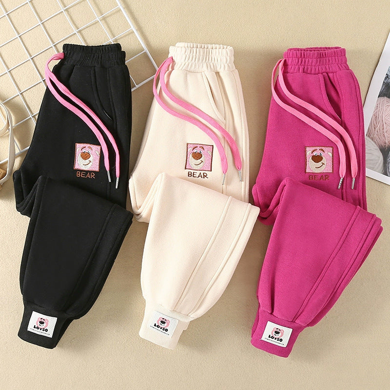 Women comfortable sweatpants with embroidered design and elastic waistband Mune Fashion