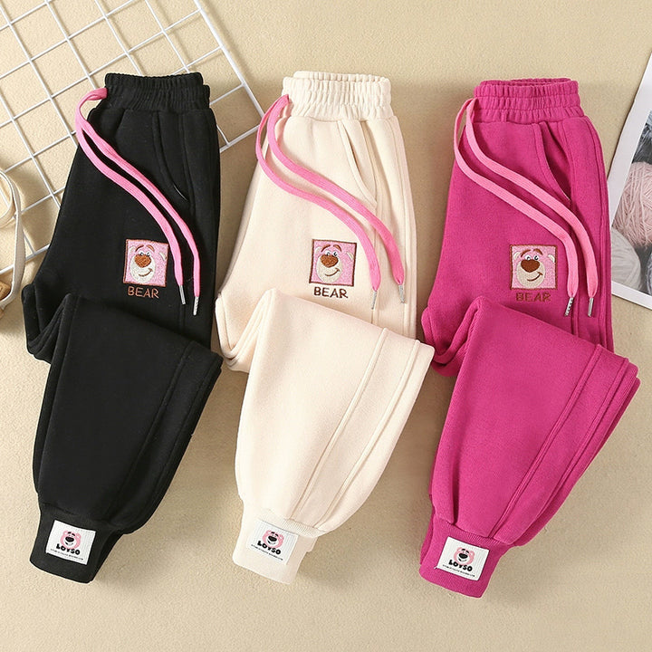 Women comfortable sweatpants with embroidered design and elastic waistband Mune Fashion