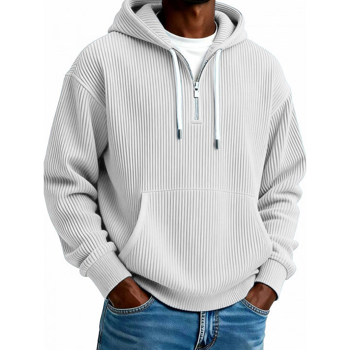 Men's Comfortable Hooded Sweater with High Zipper Mune Fashion