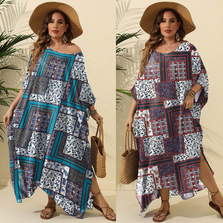 Women's airy maxi dress with colorful patchwork design Mune Fashion