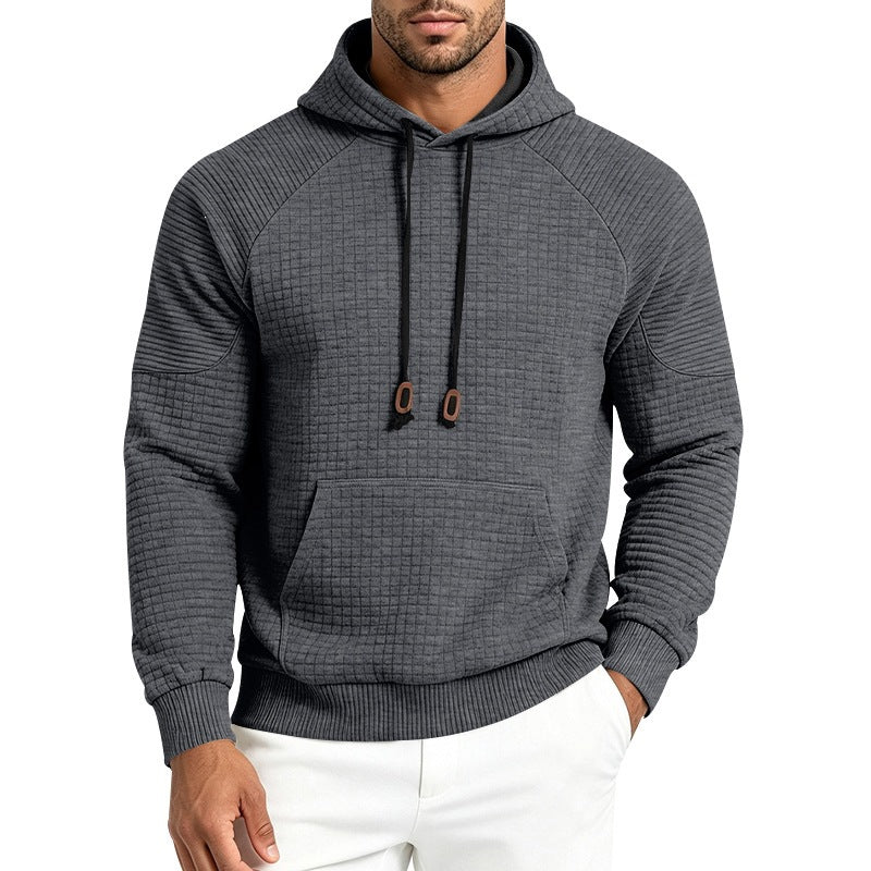 Men's hoodie with waffle texture, raglan sleeves, and kangaroo pocket Mune Fashion