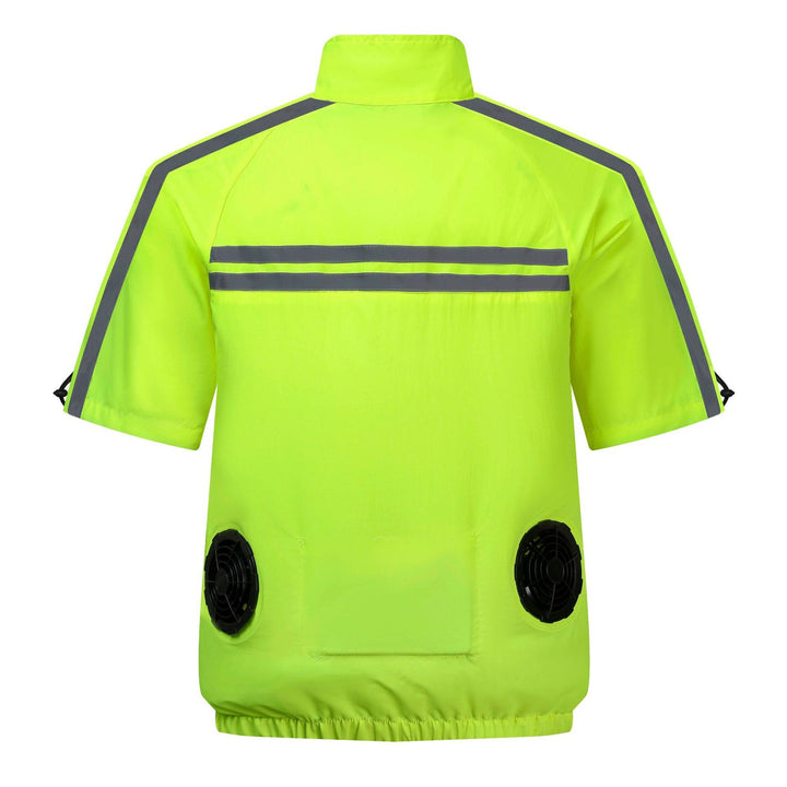 Unisex nan short-sleeve safety vest with reflective stripes and full-length zipper Mune Fashion