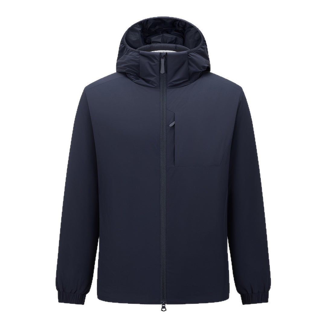 Men's Lightweight Waterproof Softshell Rain Jacket with Hood and Hidden Chest Pocket Mune Fashion