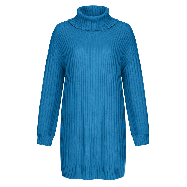 Women's Ribbed Turtleneck Tunic with Boxy Oversized Fit Mune Fashion