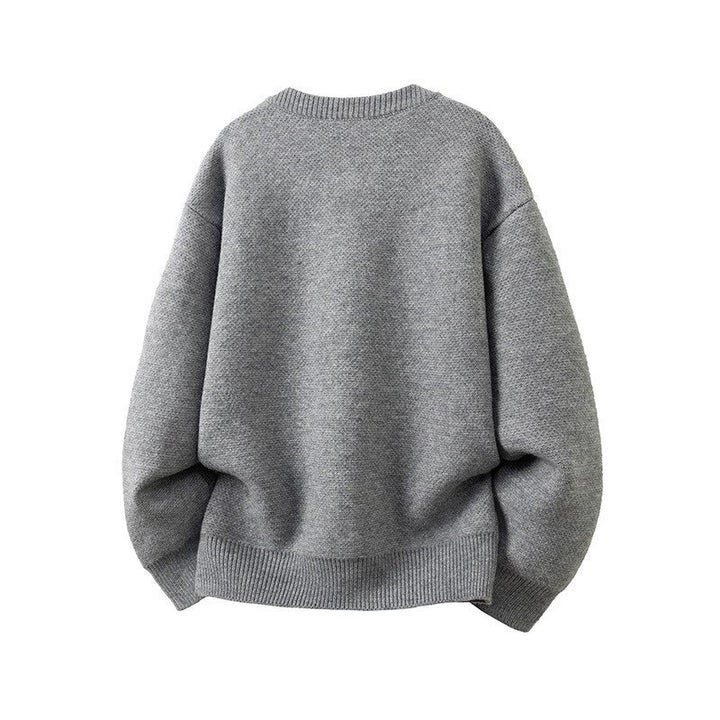 Women's Oversized Cardigan with Round Neck and Contrast Buttons Mune Fashion