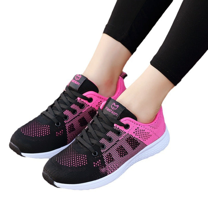 Ladies' lightweight knitted casual sneaker with honeycomb perforation, shock-absorbing foam sole and padded heel collar Mune Fashion