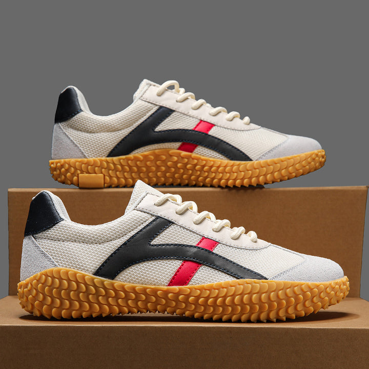 Unisex nan retro-urban Mesh sneaker with profiled rubber outsole and suede toe cap Mune Fashion