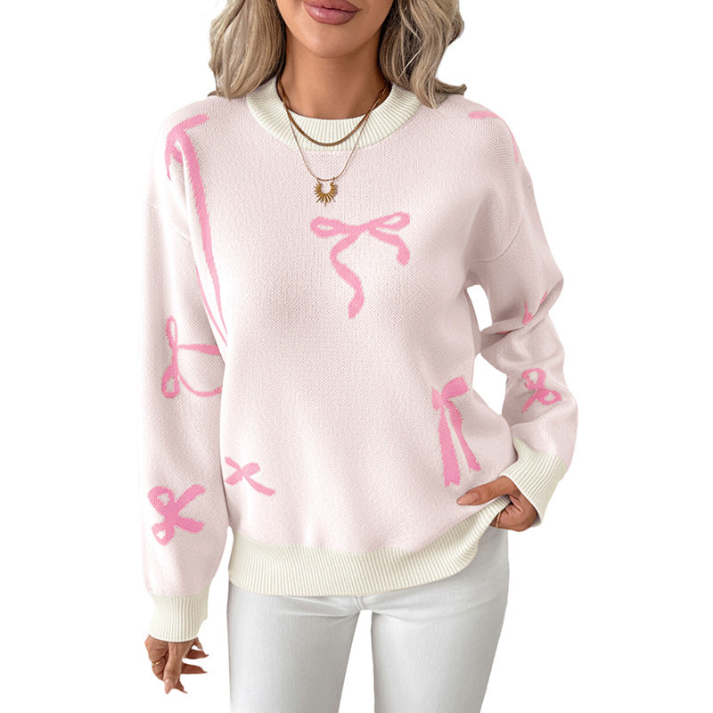 Women's Fashionable Sweater with Playful Bow Design Mune Fashion