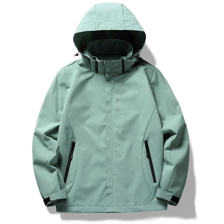 Men's two-layer softshell rain jacket with removable fleece inner layer and adjustable hood Mune Fashion