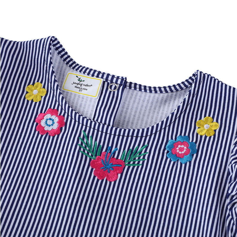Girls Flower Embroidery Summer Dress Mune Fashion