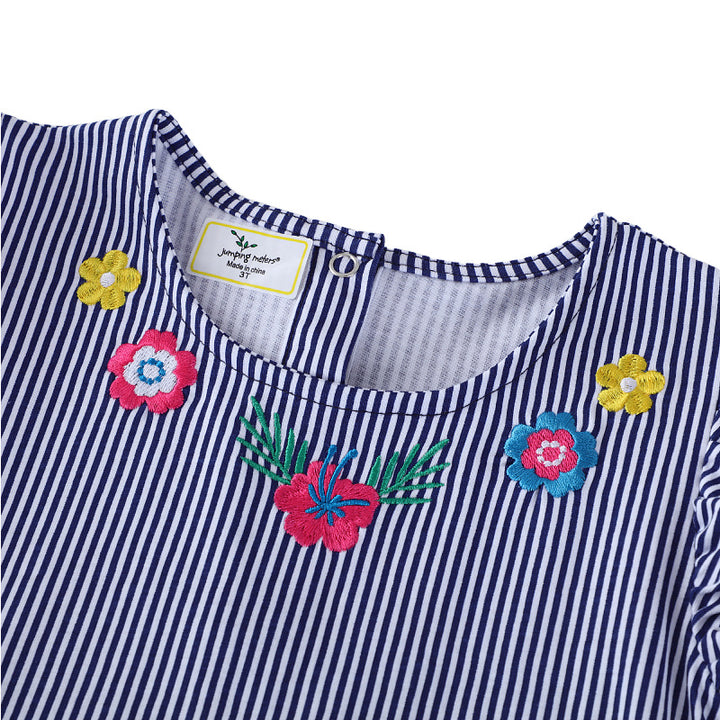 Girls Flower Embroidery Summer Dress Mune Fashion