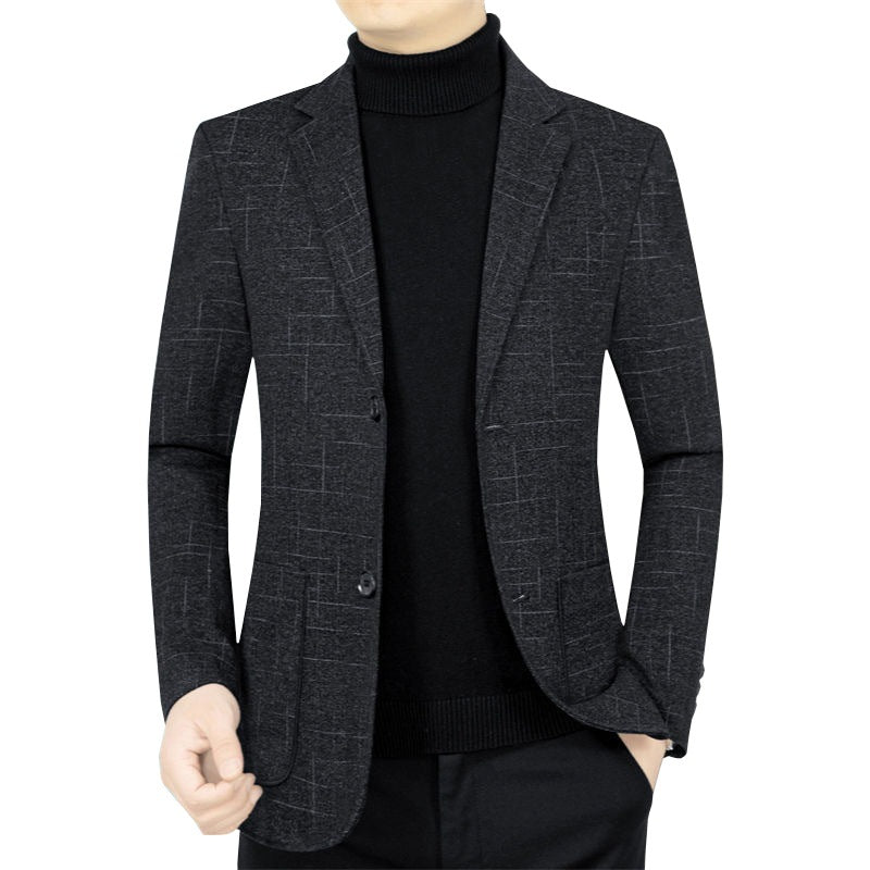 Men's Slim-Fit Blazer made of wool blend with subtle check pattern Mune Fashion