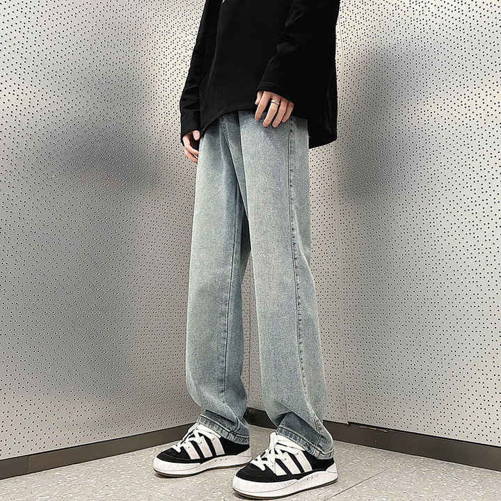 Men's Loose Vintage Denim Pants in Baggy Street Style with Front Pleat Mune Fashion