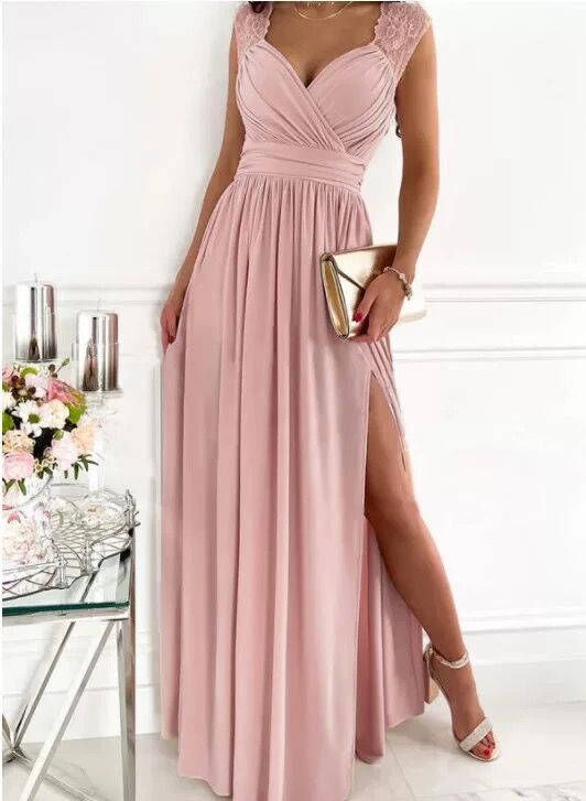 Mune | Women's Evening Dress with Elegant V-Neckline and Ruffle Details