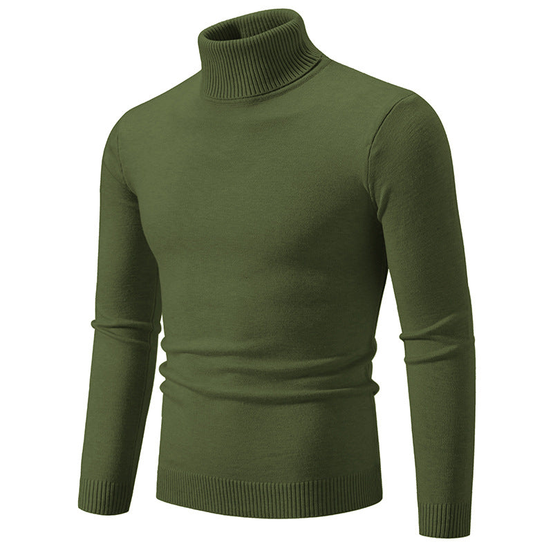 Men's Slim-Fit Turtleneck Sweater made of fine knit with ribbed stand collar and elastic waistband Mune Fashion