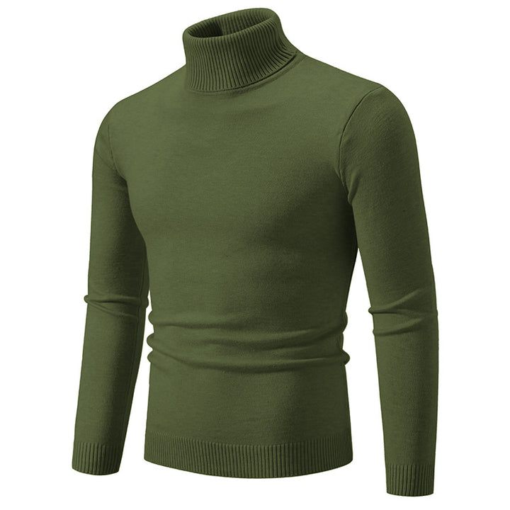 Men's Slim-Fit Turtleneck Sweater made of fine knit with ribbed stand collar and elastic waistband Mune Fashion
