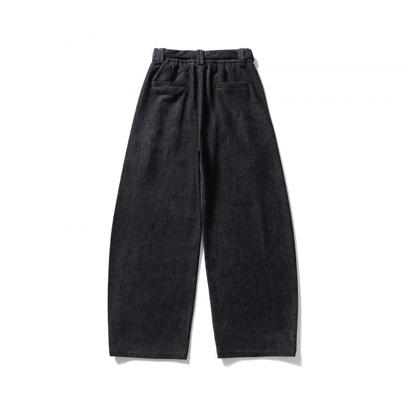 Women's Wide High Waist Pants with Pleats, Balloon Silhouette and Fabric Belt Mune Fashion