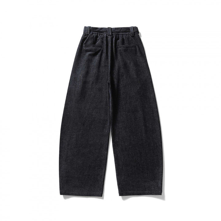 Women's Wide High Waist Pants with Pleats, Balloon Silhouette and Fabric Belt Mune Fashion