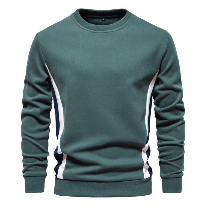 Men's round neck sweatshirt made of cotton blend with contrasting side piping and slim silhouette Mune Fashion