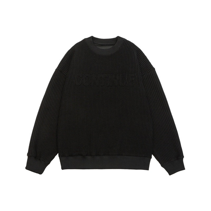 Unisex Boxy Knit Sweater with chunky ribbed texture and round neck Mune Fashion
