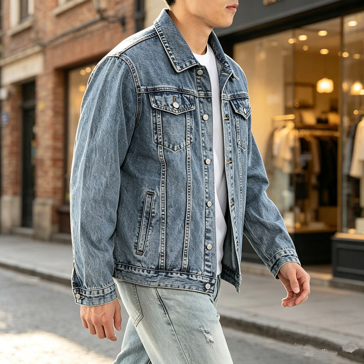 Men's Classic Denim Jacket with Modern Accents Mune Fashion