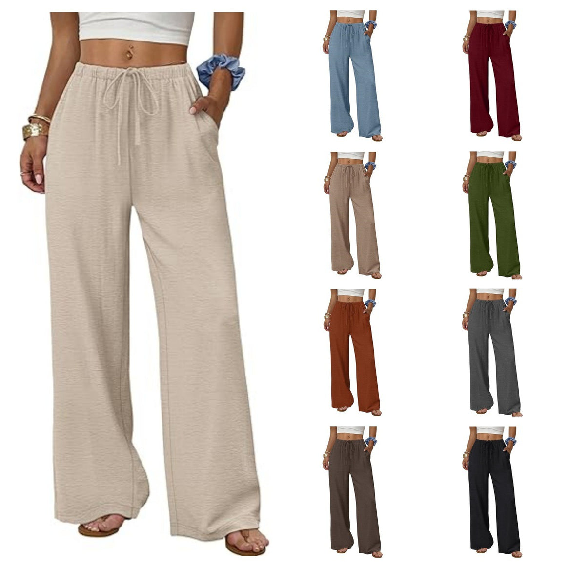 Women's Loose Loungewear Pants with Drawstring Mune Fashion