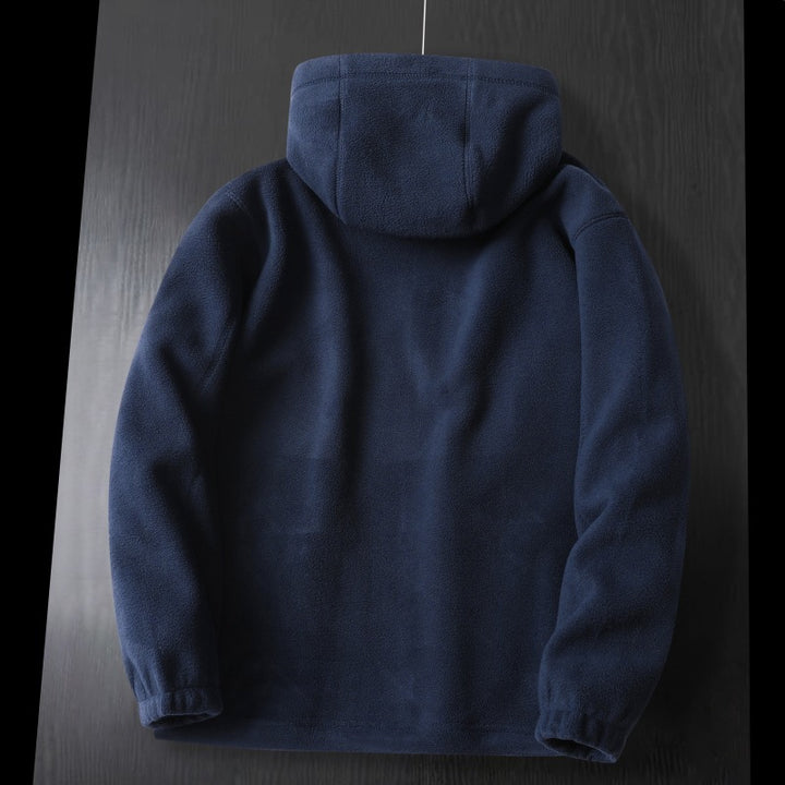 Women's Hooded Fleece Jacket in Outdoor Look with Double Layer Microfleece Lining, Zipper and Elastic Cuffs Mune Fashion