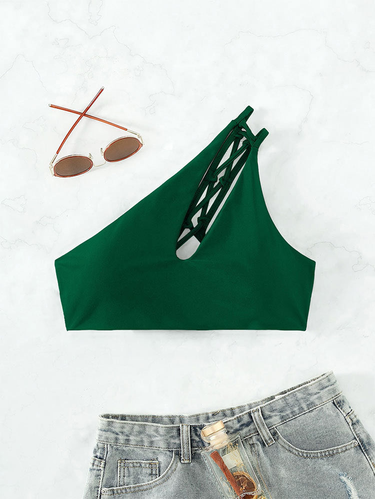 Women One-Sided Bikini Top with Creative Cut Mune Fashion