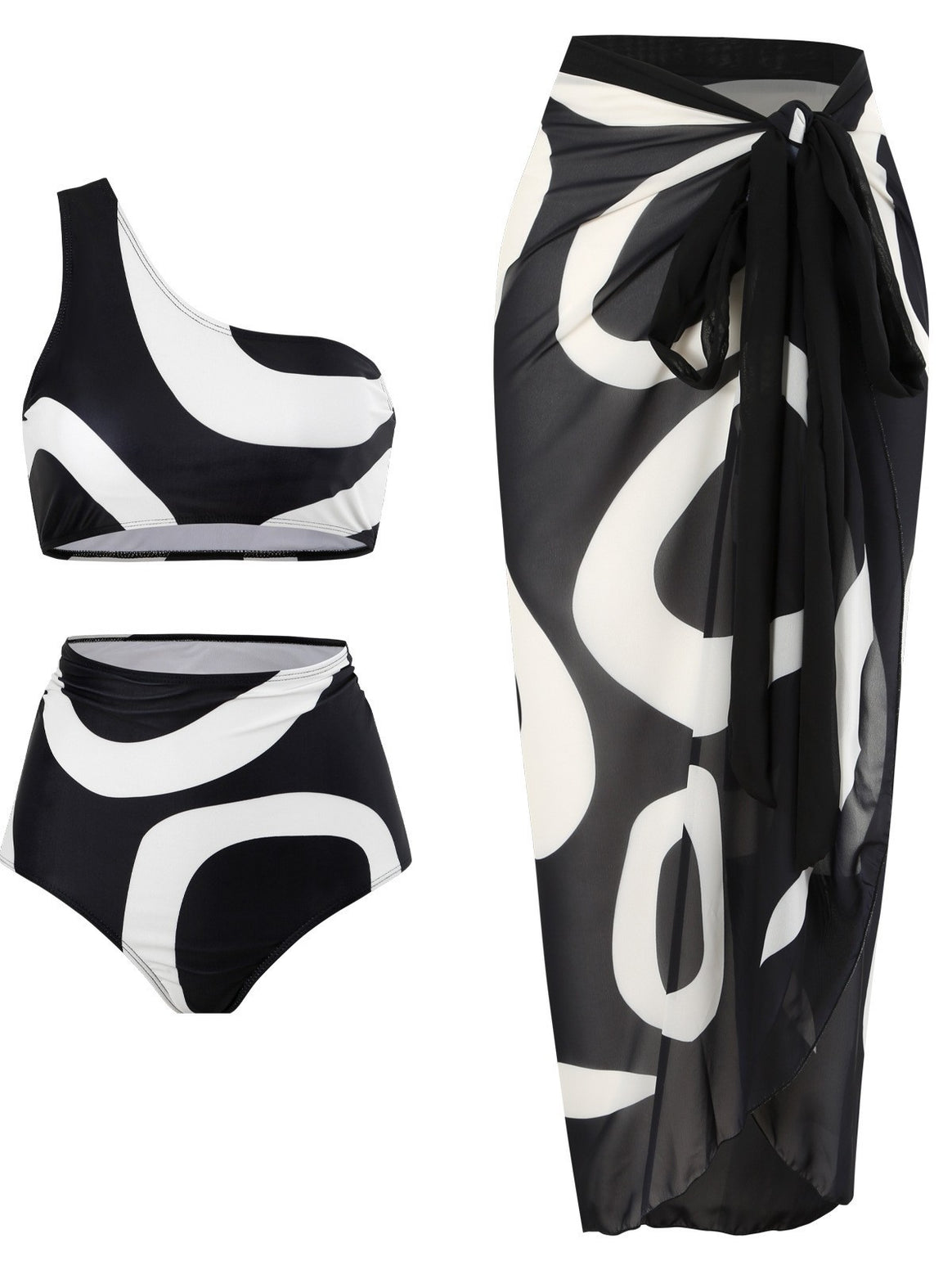 Women's bikini set with asymmetrical top and elegant wrap skirt Mune Fashion