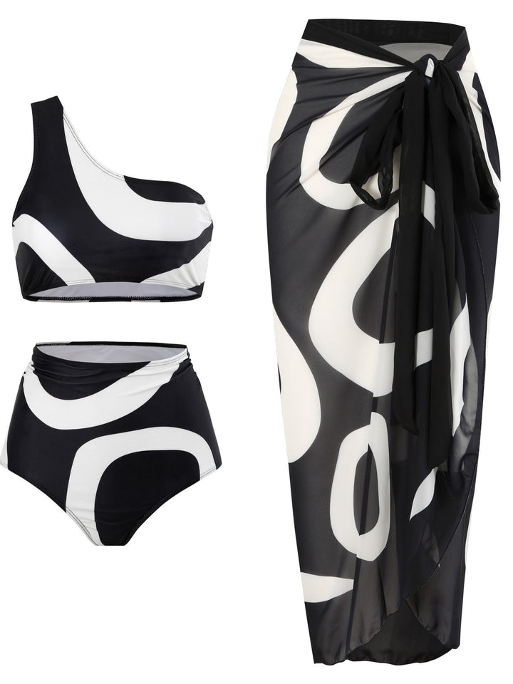 Women's bikini set with asymmetrical top and elegant wrap skirt Mune Fashion