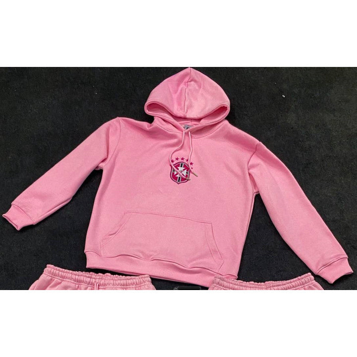 Women's loose jogging pants with elastic waistband, drawstring, and embroidered emblem Mune Fashion