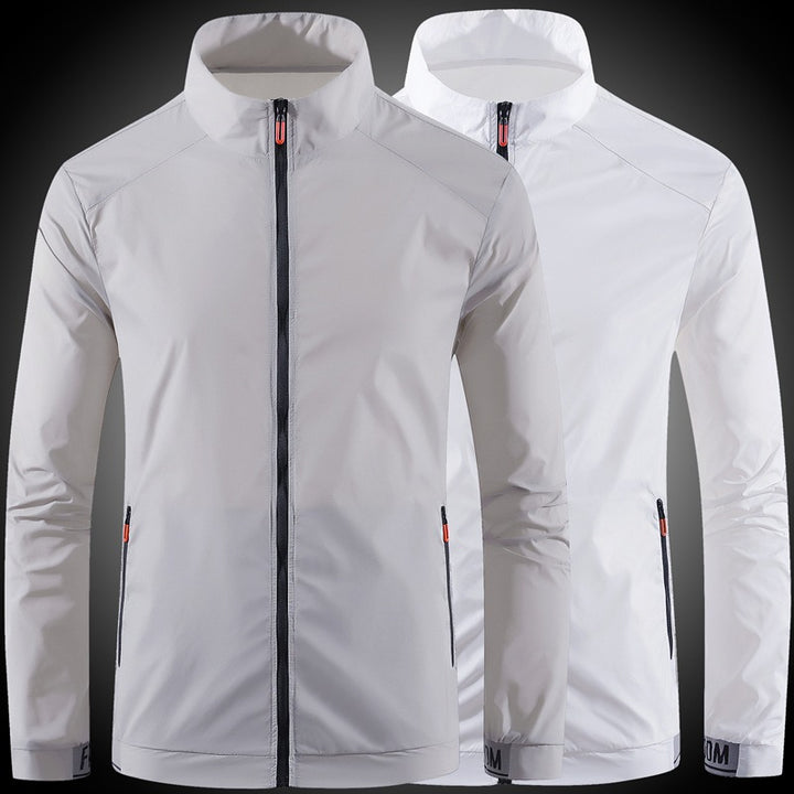 Men's nano ultralight windproof leisure jacket with stand-up collar concealed zipper and zippered pockets Mune Fashion