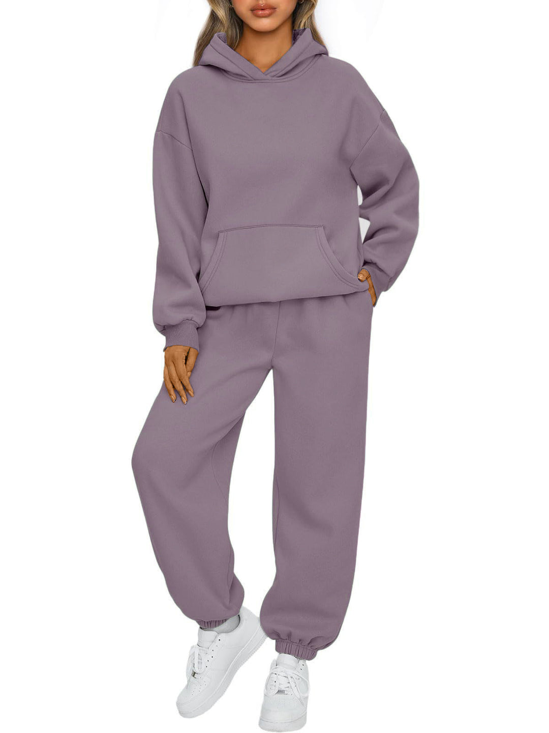 Women's cozy oversized hoodie and jogger lounge set made of cotton blend Mune Fashion