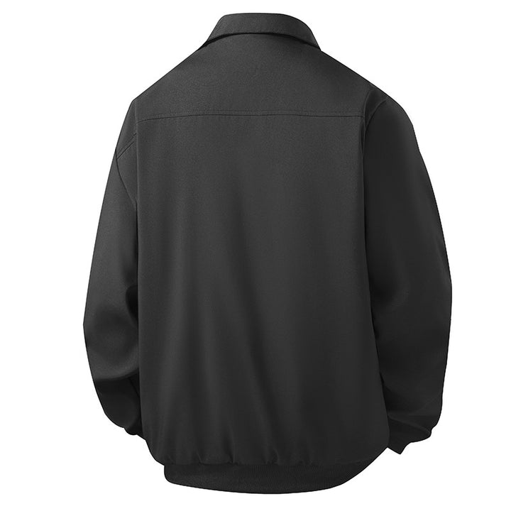 Men's Minimalistic Utility Shirt Jacket with Hidden Zipper and Rounded Hem Mune Fashion