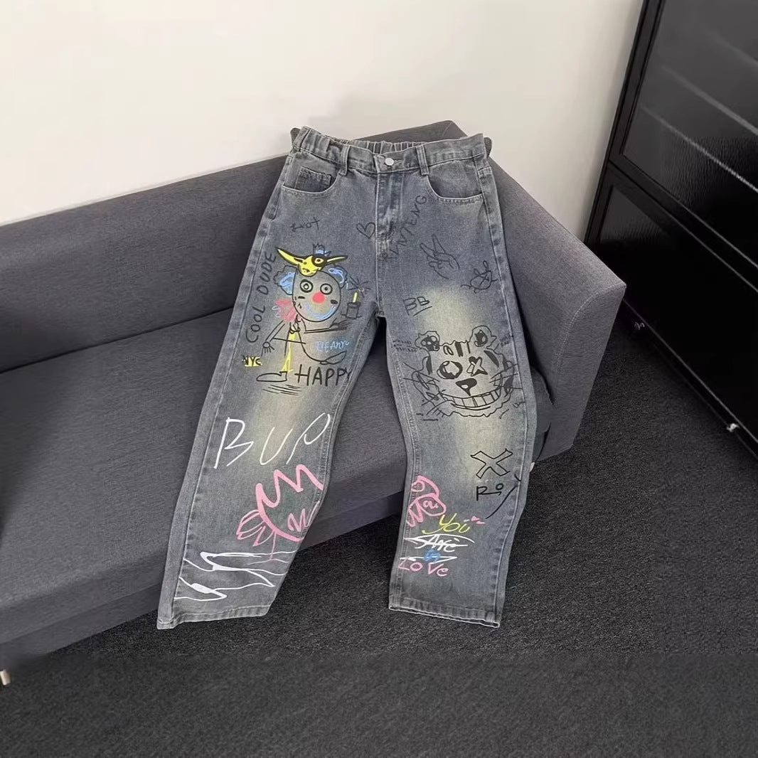 Ladies Fashion Jeans with Creative Graphic Print Mune Fashion