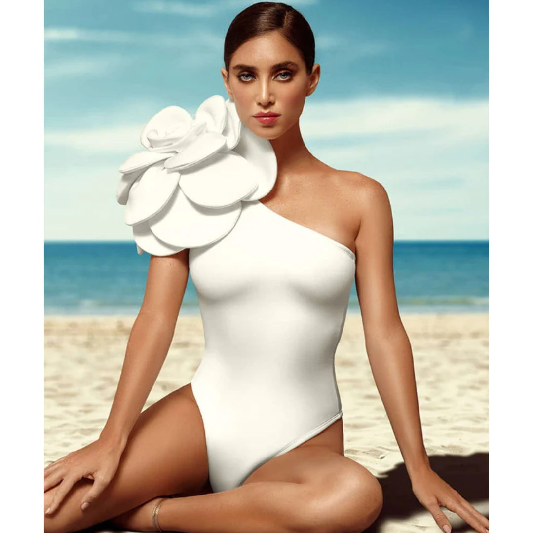 Ladies swimsuit with voluminous ruffle insert Mune Fashion