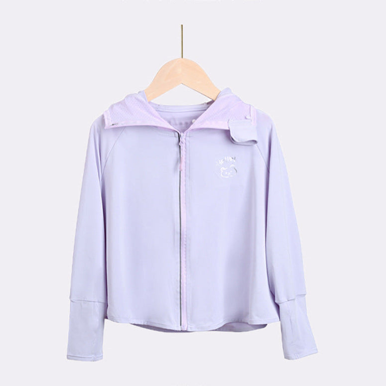 Women lightweight UV protection jacket with hood and zipper Mune Fashion