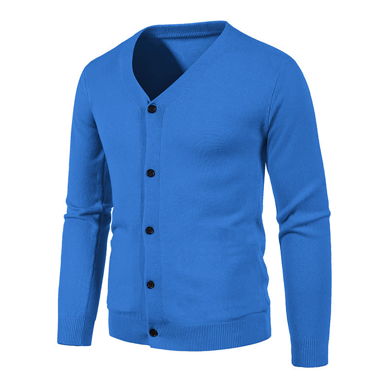 Men's fine knit cardigan with V-neck, slim fit and button placket Mune Fashion