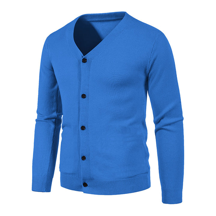 Men's fine knit cardigan with V-neck, slim fit and button placket Mune Fashion